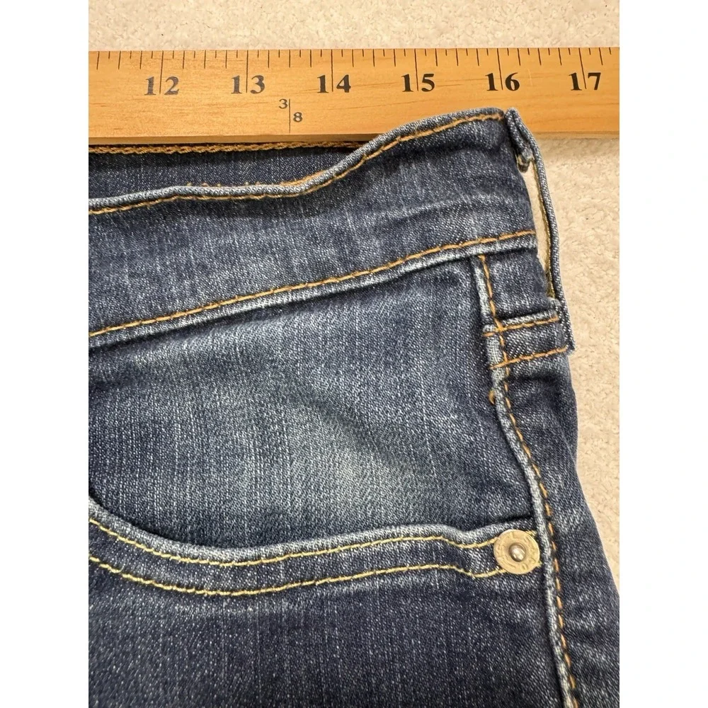 Levis 513 Jeans Men 32x30 Blue Slim Straight Stretch Whisker Distress Denim